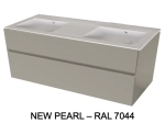 Meuble avec vasque Solid-Surface, finition bois ou couleurs, deux tiroirs à onglet, Largeur 120 et 140 cm, P. 45 cm, Hauteur 56 cm, Stock disponible, LIVRAISON OFFERTE